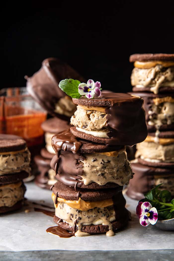Peanut Butter Mocha Oreo Ice Cream Sandwiches | halfbakedharvest.com