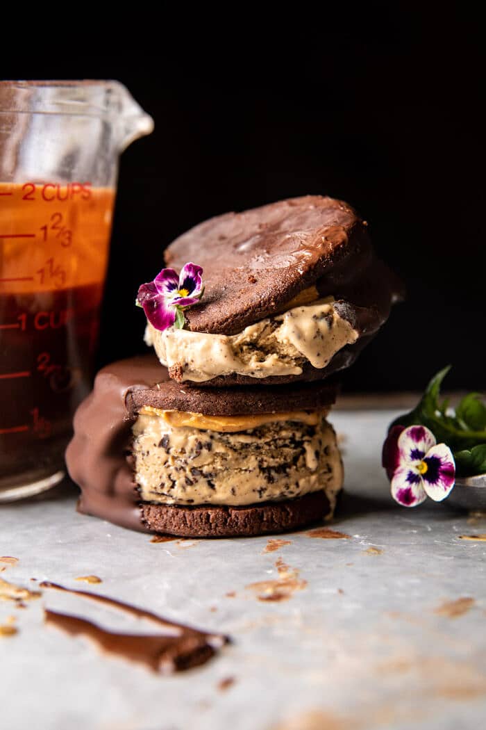 Peanut Butter Mocha Oreo Ice Cream Sandwiches | halfbakedharvest.com