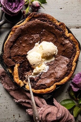 Warm Chocolate Fudge Skillet Cake | halfbakedharvest.com