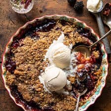 Cinnamon Maple Brown Butter Blackberry Peach Crisp | halfbakedharvest.com