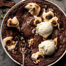 Gooey S'mores Skillet Brownie | halfbakedharvest.com