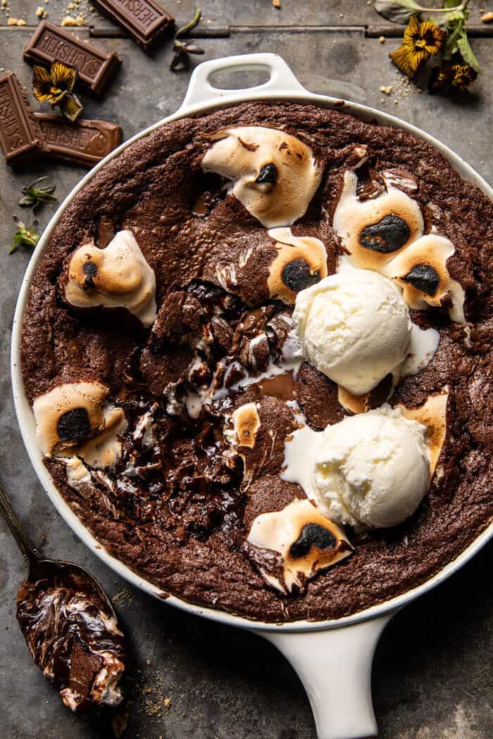Gooey S'mores Skillet Brownie | halfbakedharvest.com