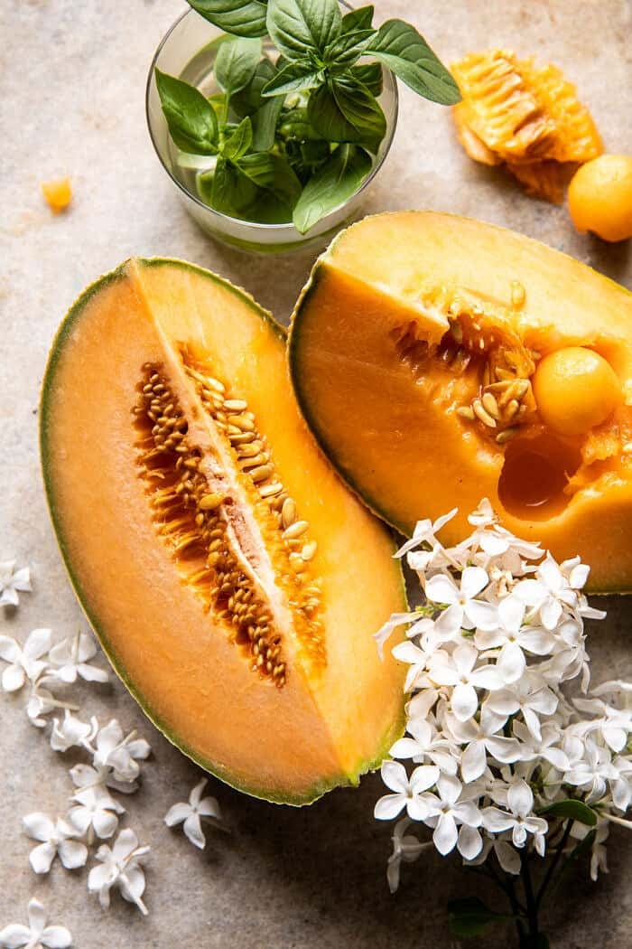 Marinated Mozzarella Melon Skewers | halfbakedharvest.com