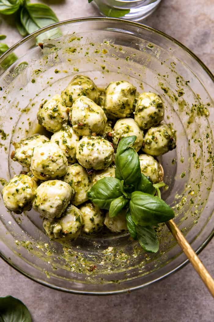 Marinated Mozzarella Melon Skewers | halfbakedharvest.com