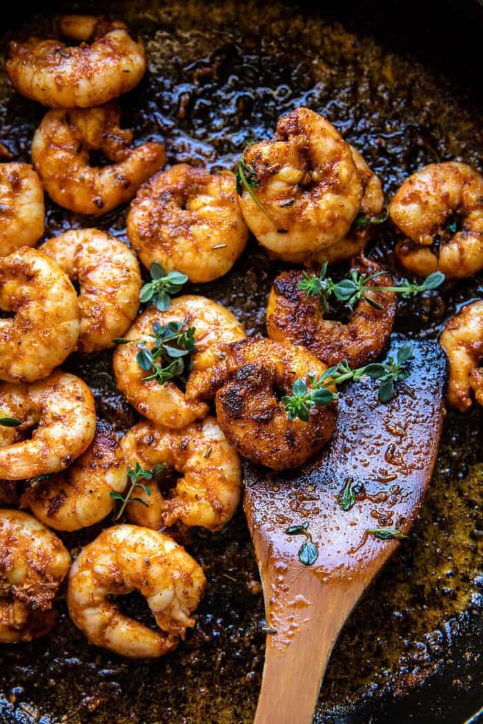 Spicy Southern Style Shrimp with Lemon Basil Orzo | halfbakedharvest.com