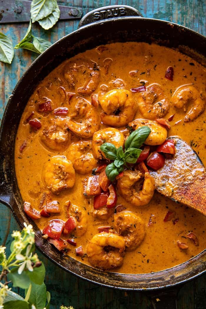 Spicy Southern Style Shrimp with Lemon Basil Orzo | halfbakedharvest.com