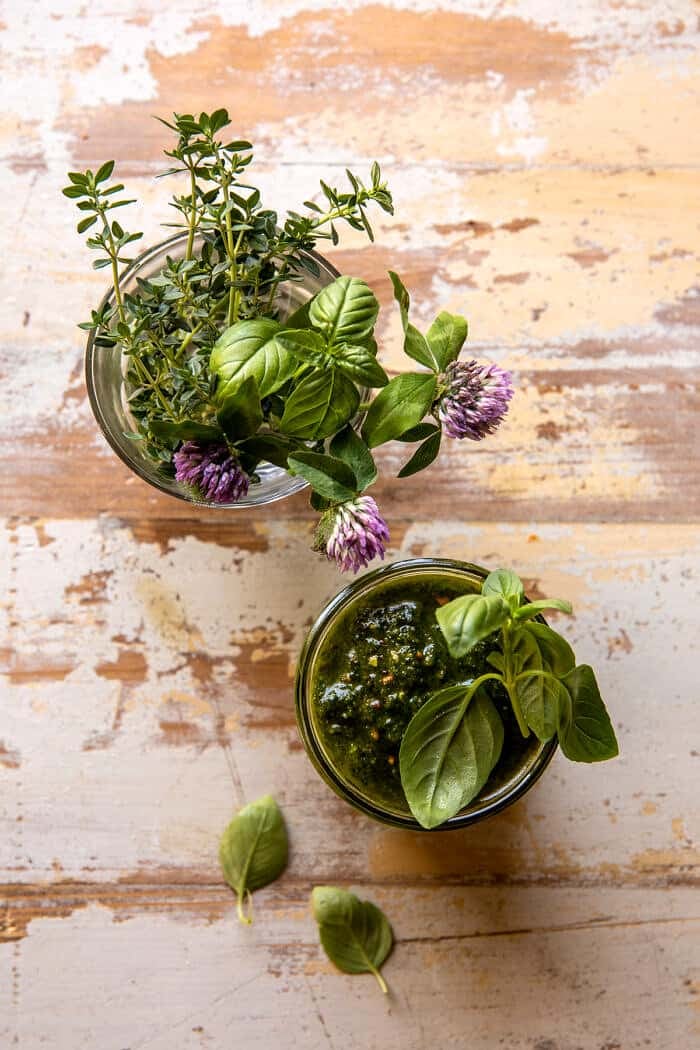 One Pot Melty Burrata Lemon Pesto Pasta | halfbakedharvest.com
