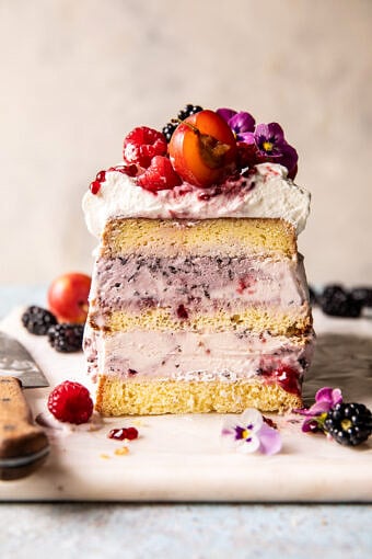 Swirled Berry Ice Cream Butter Cake | halfbakedharvest.com