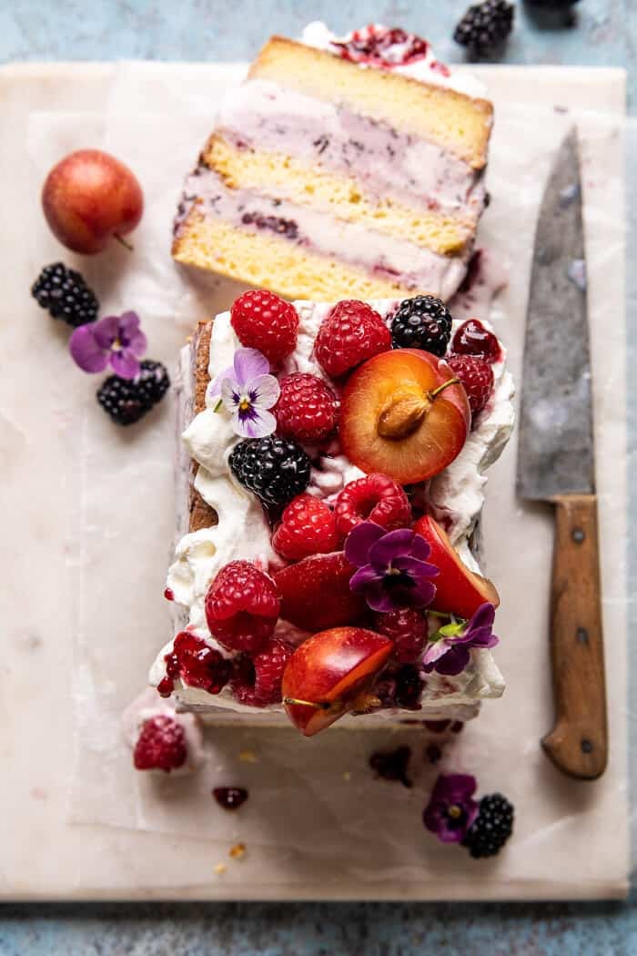 Swirled Berry Ice Cream Butter Cake | halfbakedharvest.com