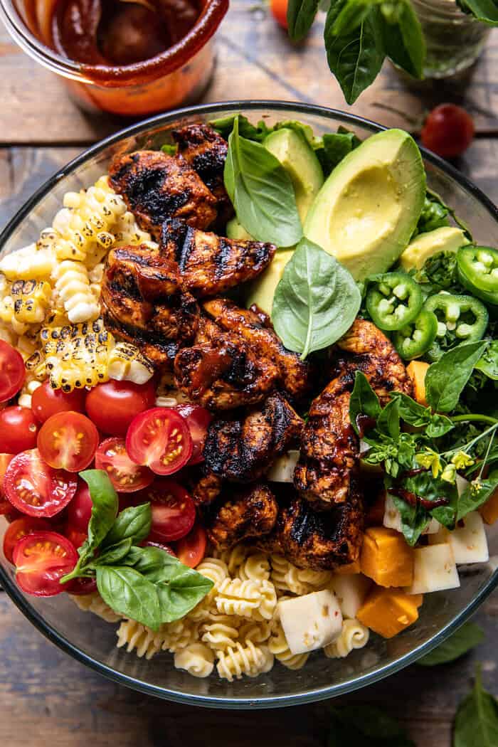 BBQ Chicken Ranch Pasta Salad | halfbakedharvest.com