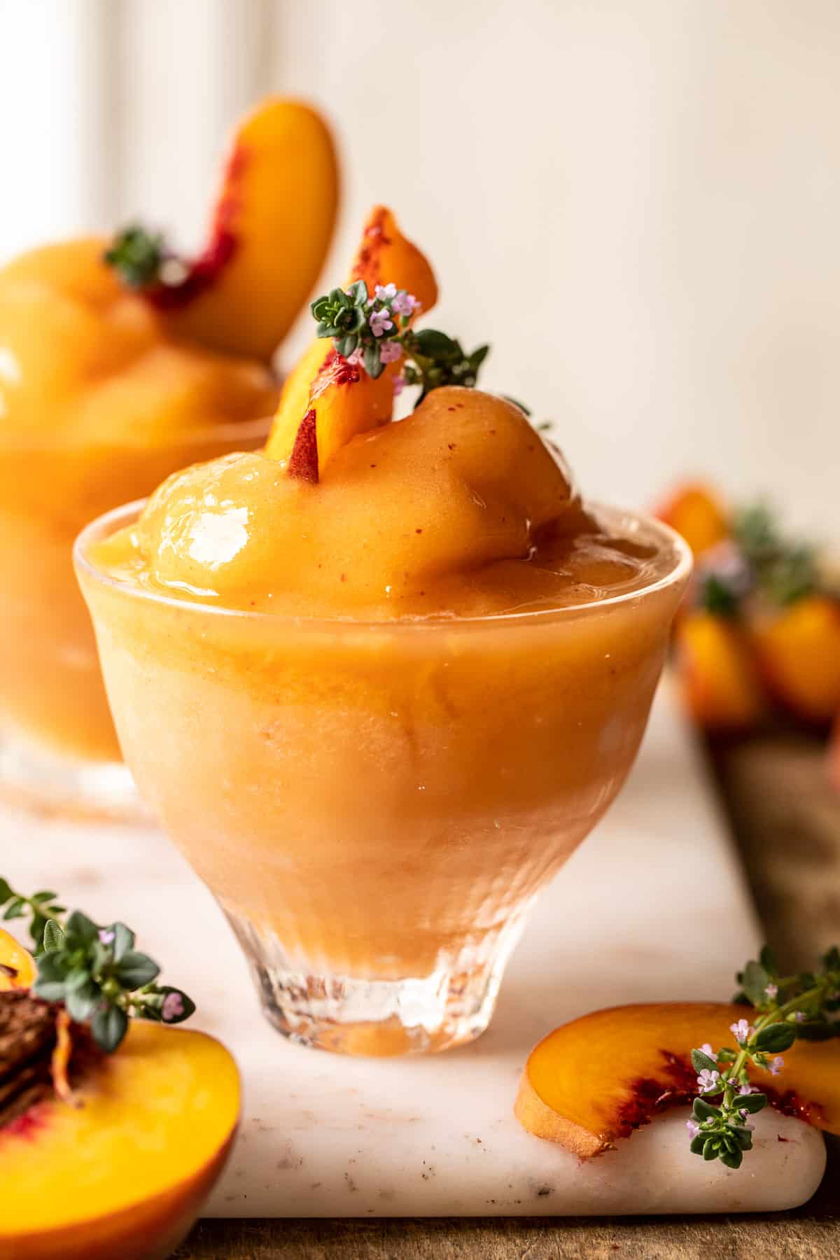 Frozen Peach Roseฬ Slushy | halfbakedharvest.com