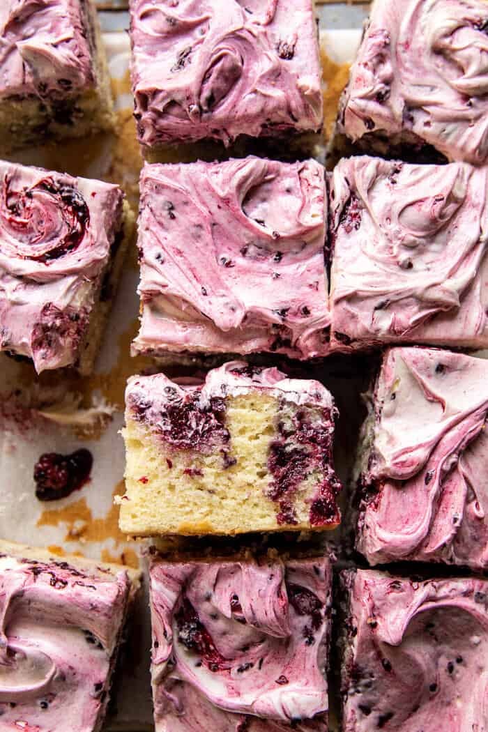 Swirled Blackberry Lavender Sheet Cake | halfbakedharvest.com