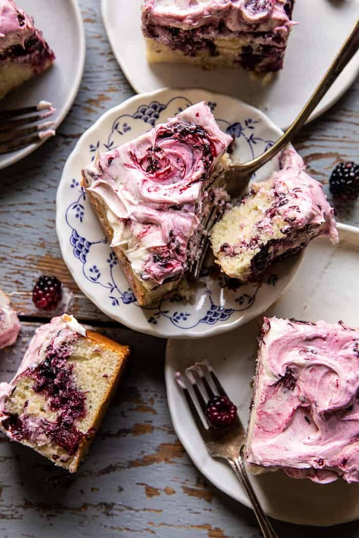 Swirled Blackberry Lavender Sheet Cake | halfbakedharvest.com