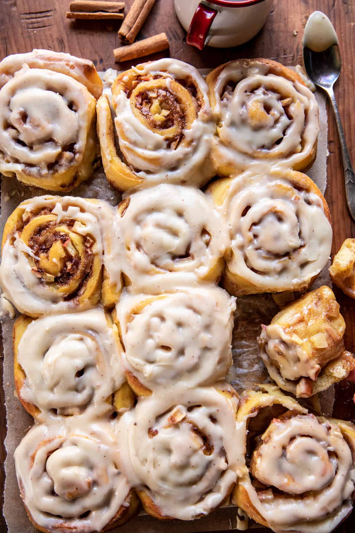Apple Cinnamon Rolls with Brown Butter Maple Icing | halfbakedharvest.com