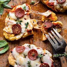 Easy Baked Cheesy Cauliflower Pizzas | halfbakedharvest.com
