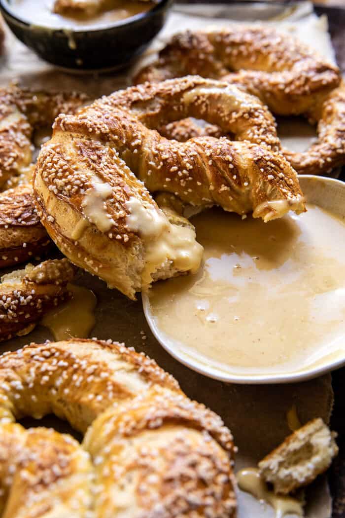 Hard Cider Pretzels with Creamy Honey Mustard | halfbakedharvest.com Hard Cider Pretzels with Creamy Honey Mustard | halfbakedharvest.com