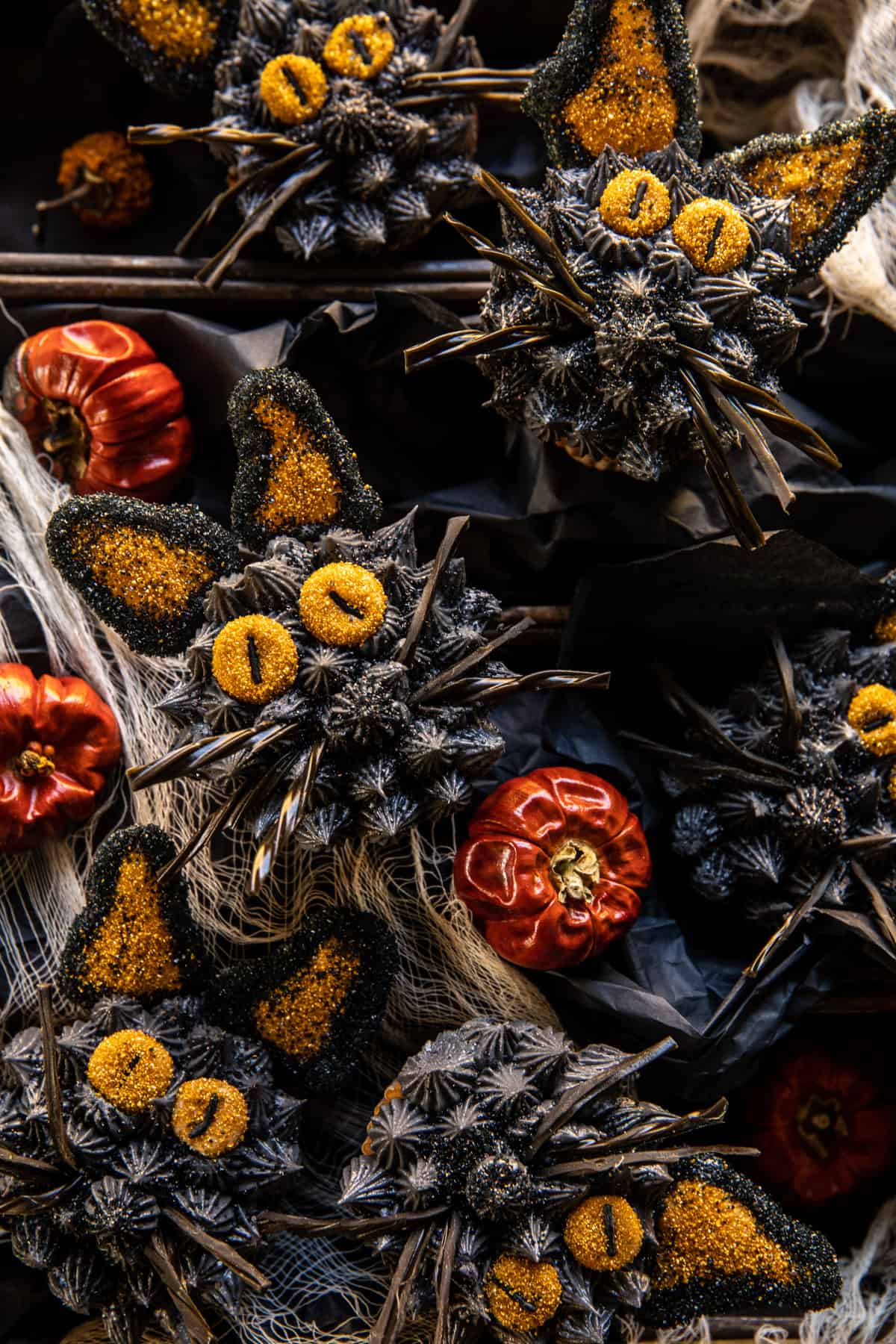 Black Cat Pumpkin Cupcakes | halfbakedharvest.com