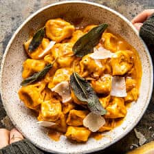 Brown Butter Pumpkin Tortellini Alla Vodka | halfbakedharrvest.com