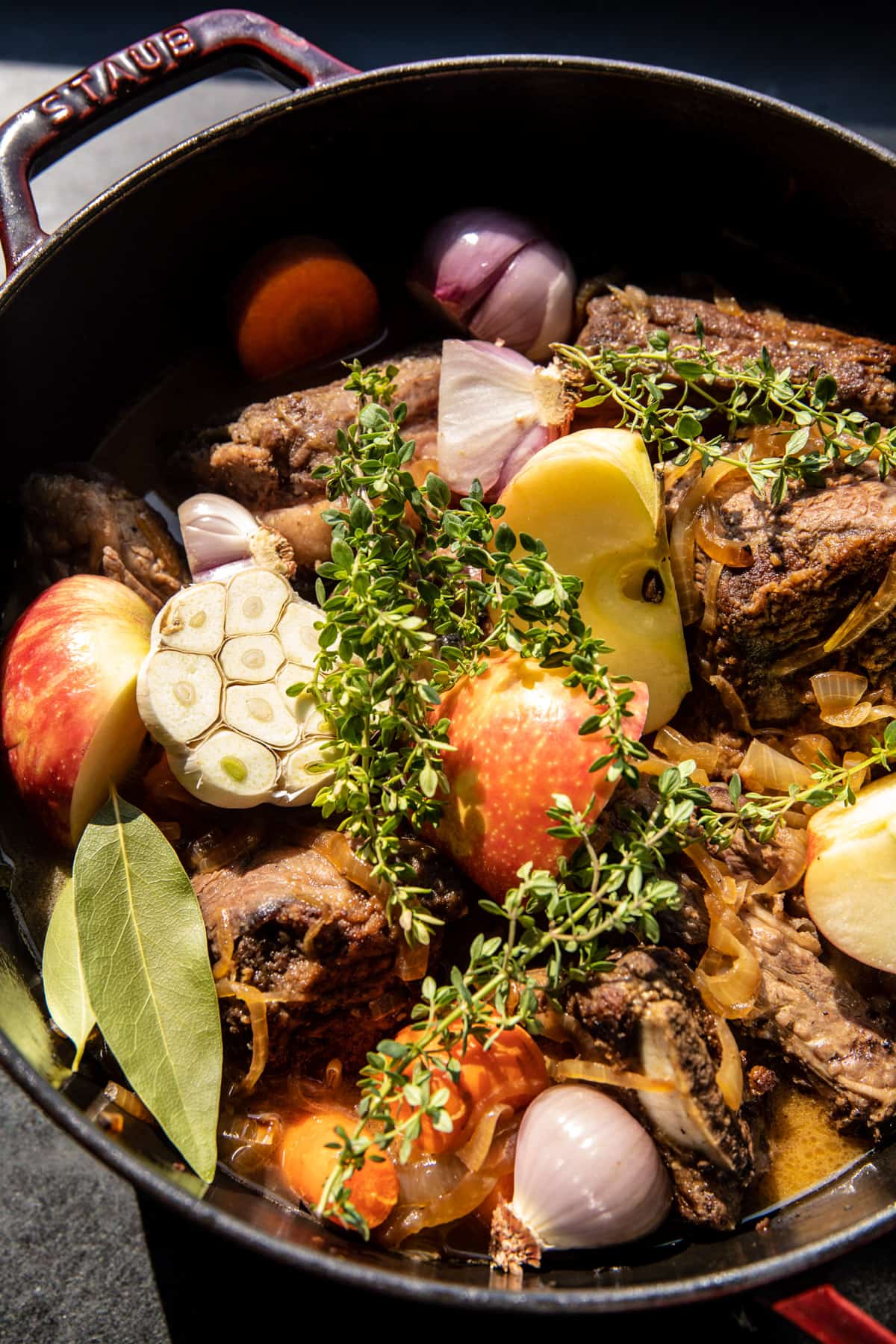 Cider Braised Short Ribs with Caramelized Onions | halffbakedharvest.com