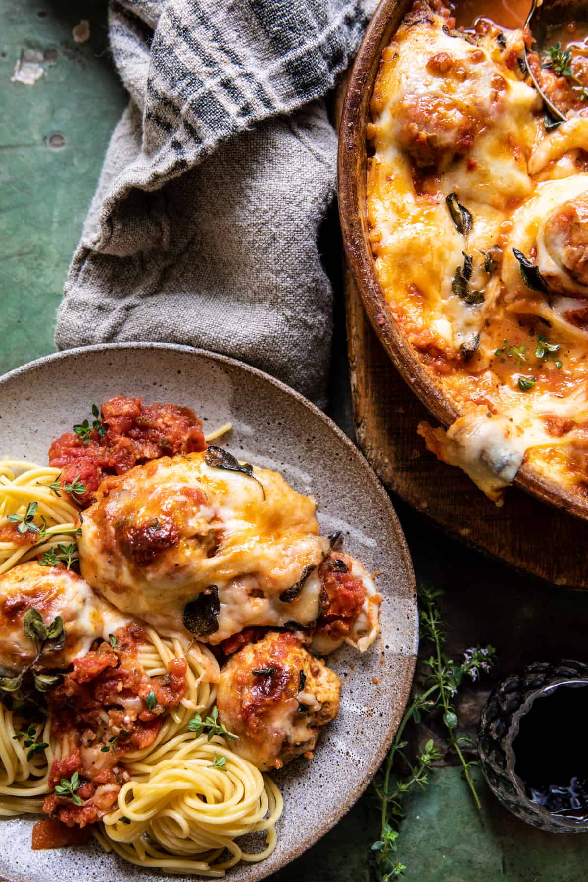 Simple Baked Cheesy Italian Chicken Meatballs | halfbakedharvest.com