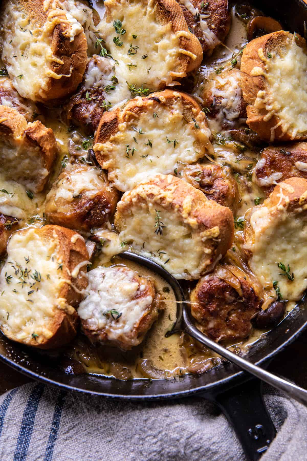 Baked French Onion Meatballs | halfbakedharvest.com