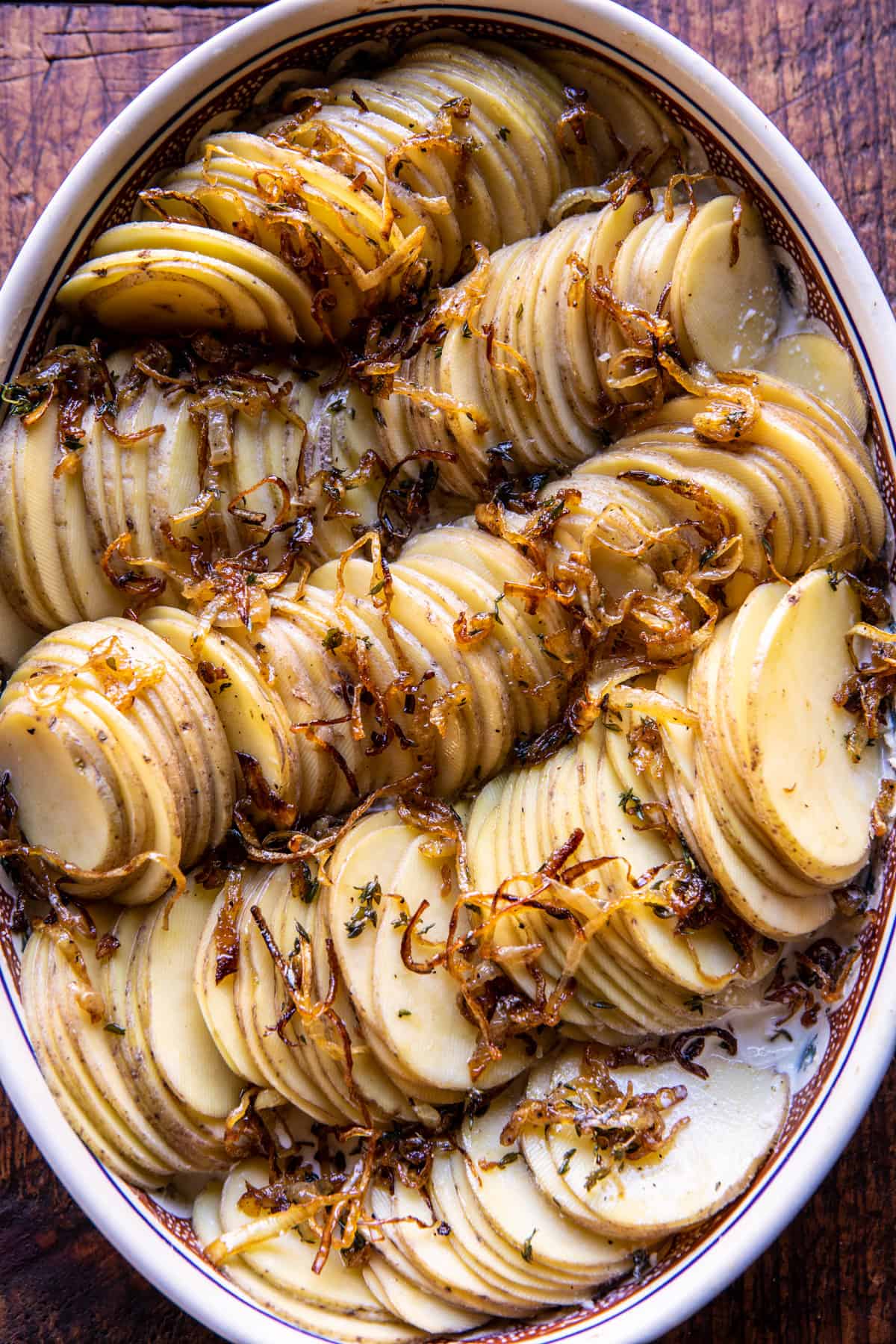 Cheesy Scalloped Potatoes with Caramelized Onions | halfbakedharvest.com