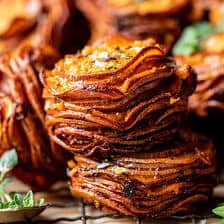 Crispy Parmesan Thyme Sweet Potato Stacks | halfbakedharvest.com