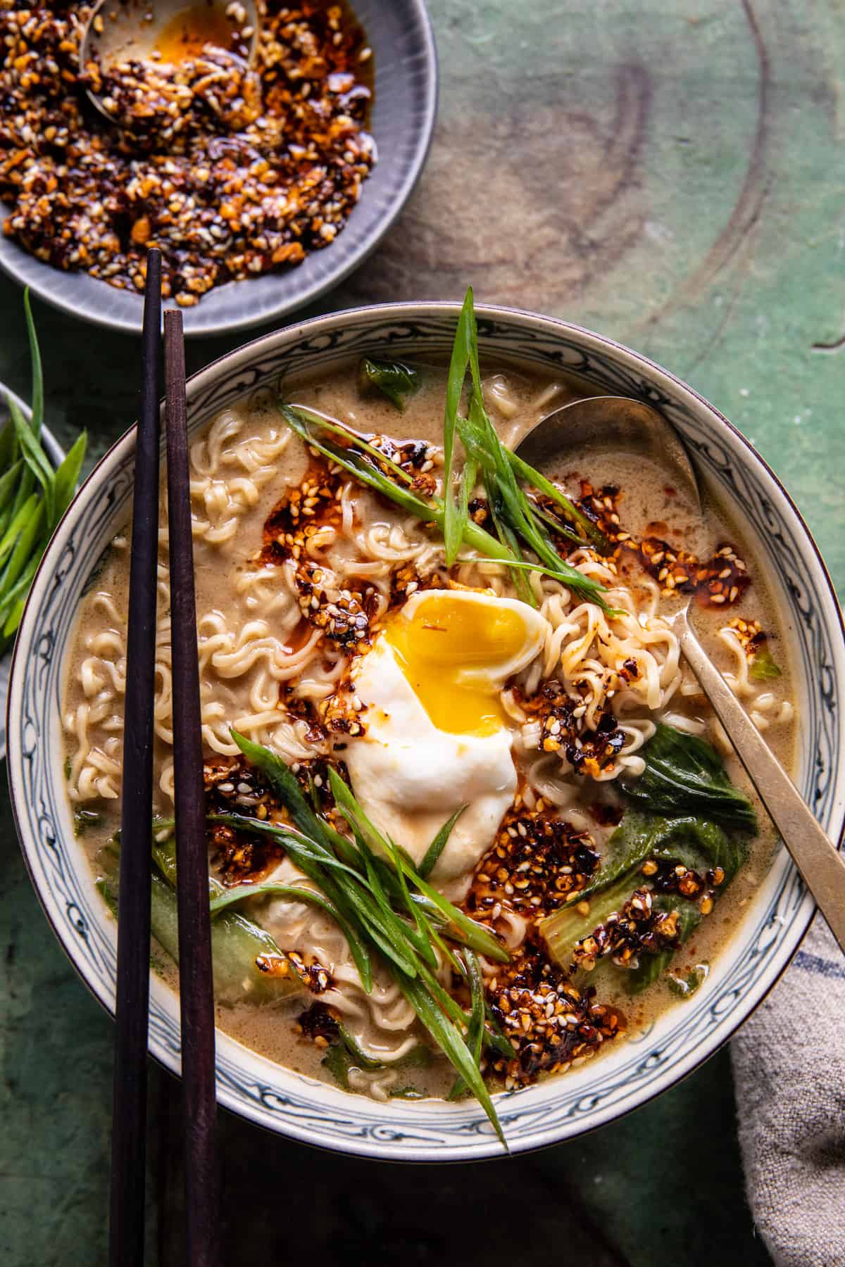 25 Minute Chili Oil Egg Ramen | haldbakedharvest.com