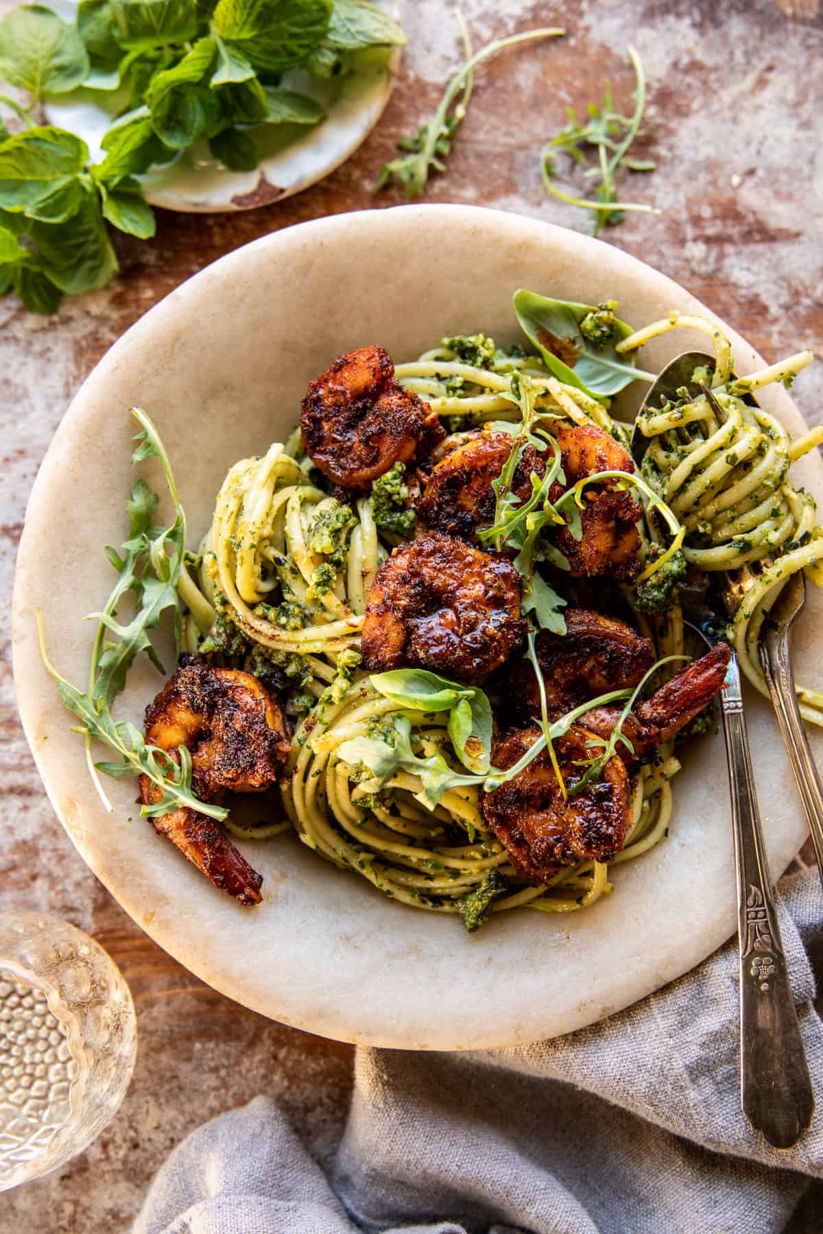 Cajun Garlic Butter Shrimp with Creamy Pesto Pasta | halfbakedharvest.com