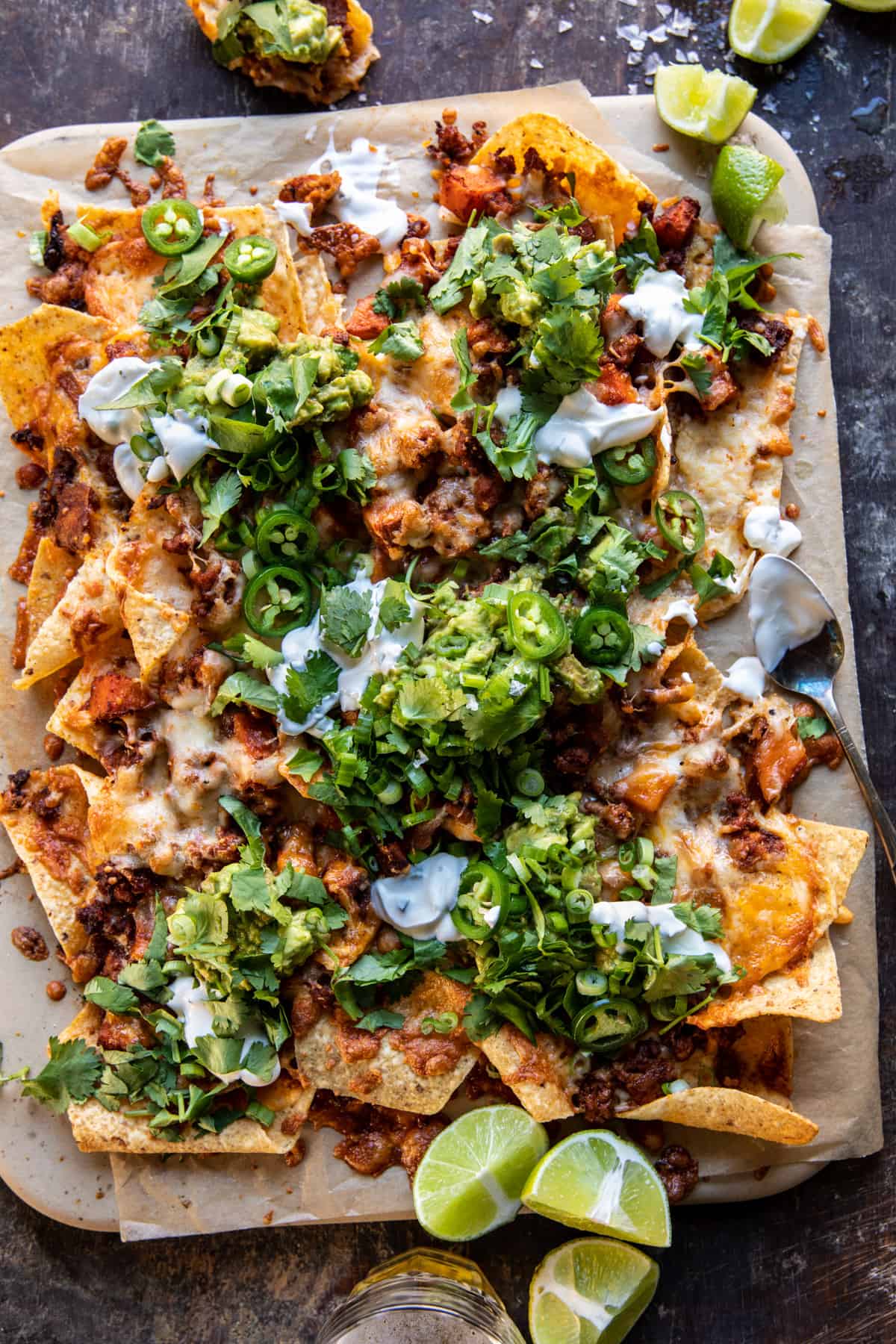 Chipotle Chicken Nachos with Jalapenฬo Yogurt | halfbakedharvest.com