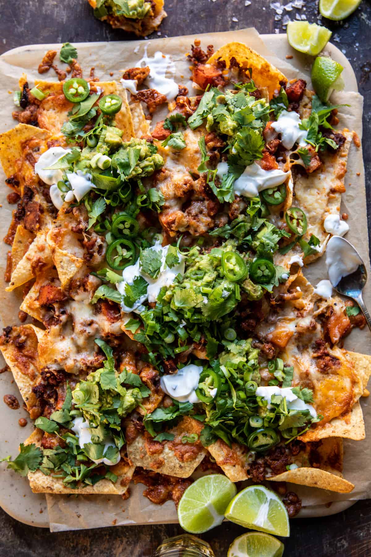 Chipotle Chicken Nachos with Jalapeño Yogurt | halfbakedharvest.com