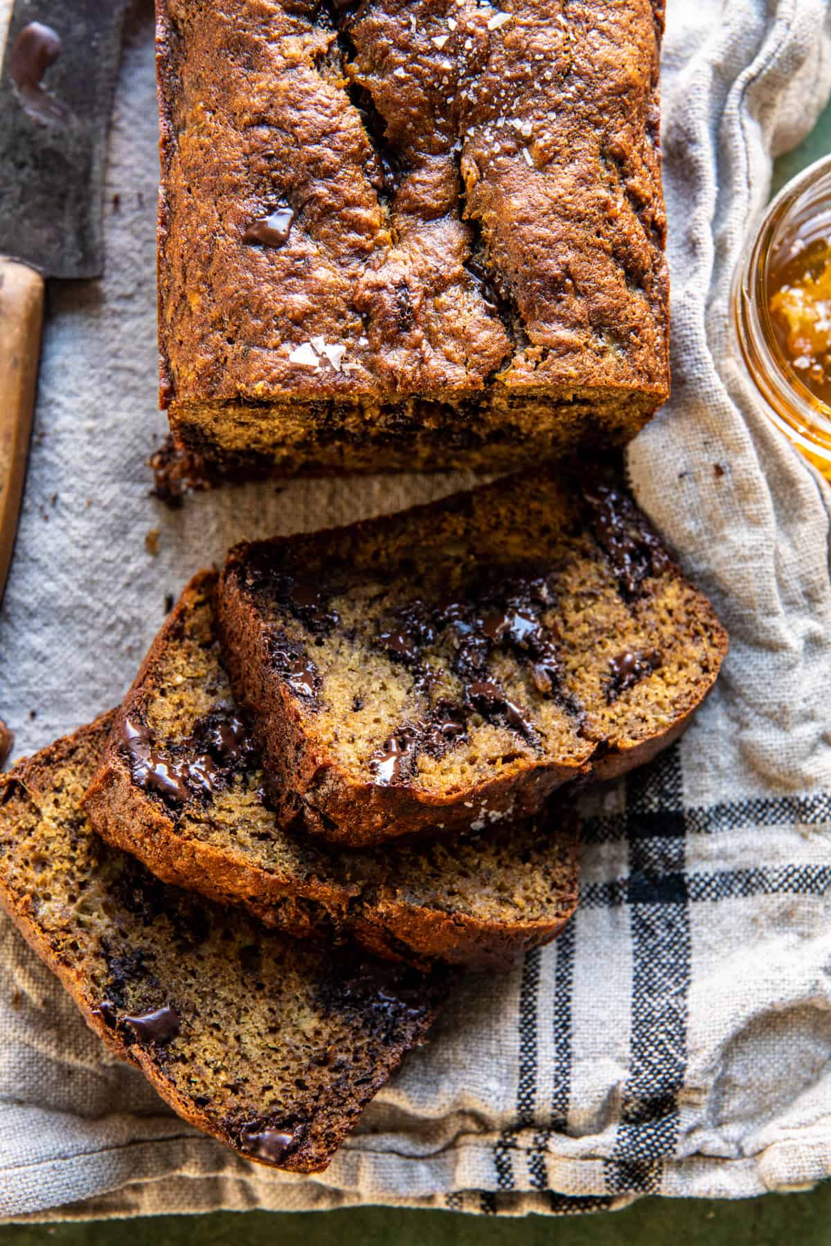 Salty Chocolate Chunk Rye Banana Bread |  halfbakedharvest.com
