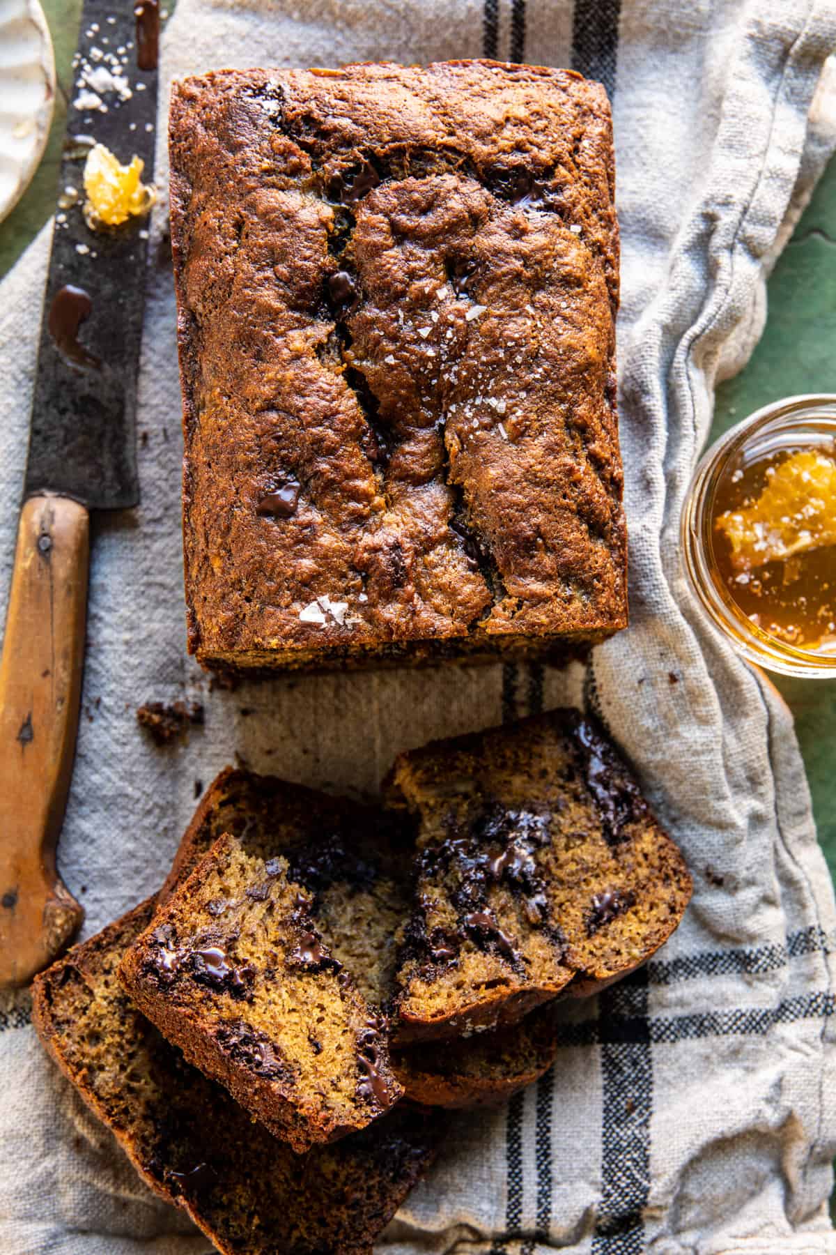 Salty Chocolate Chunk Rye Banana Bread |  halfbakedharvest.com