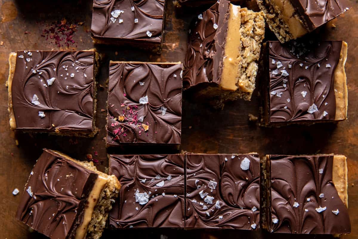 Chocolate Peanut Butter Oatmeal Bars | halfbakedharvest.com
