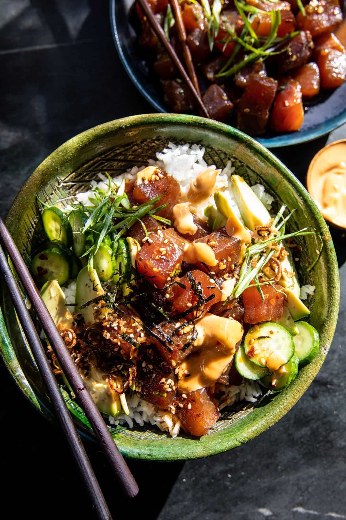 Redโs Favorite Spicy Tuna Poke Bowl | halfbakedharvest.com
