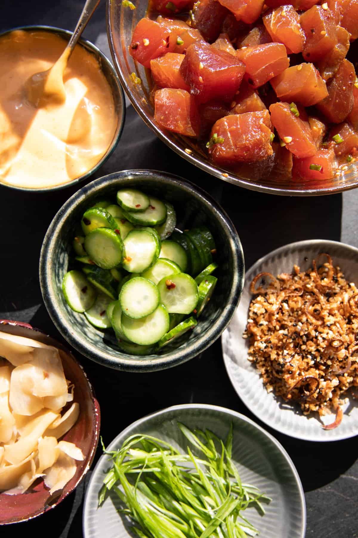 Red’s Favorite Spicy Tuna Poke Bowls | halfbakedharvest.com