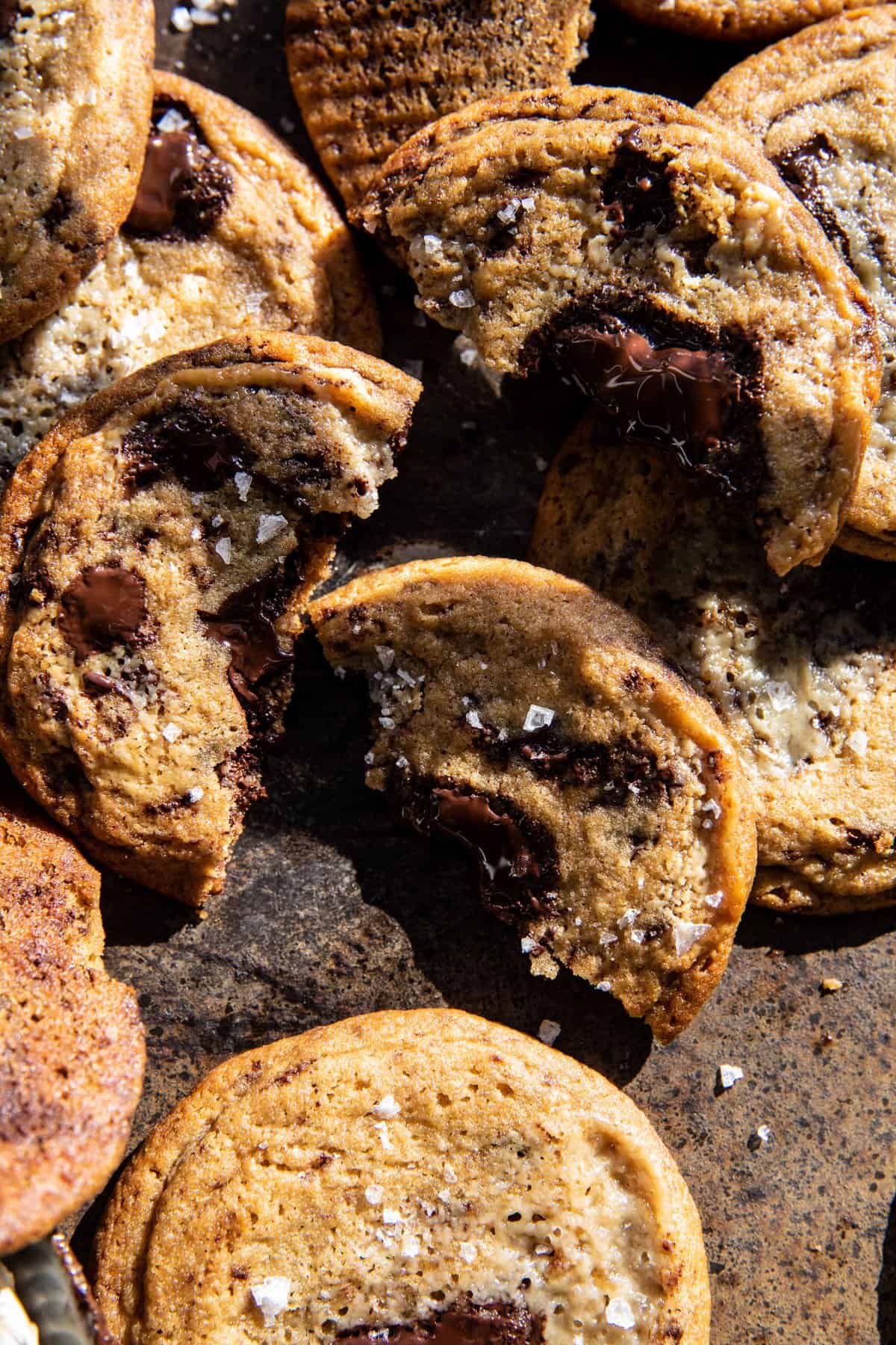 Salted Tahini Honey Chocolate Chunk Cookies | halfbakedharvest.com