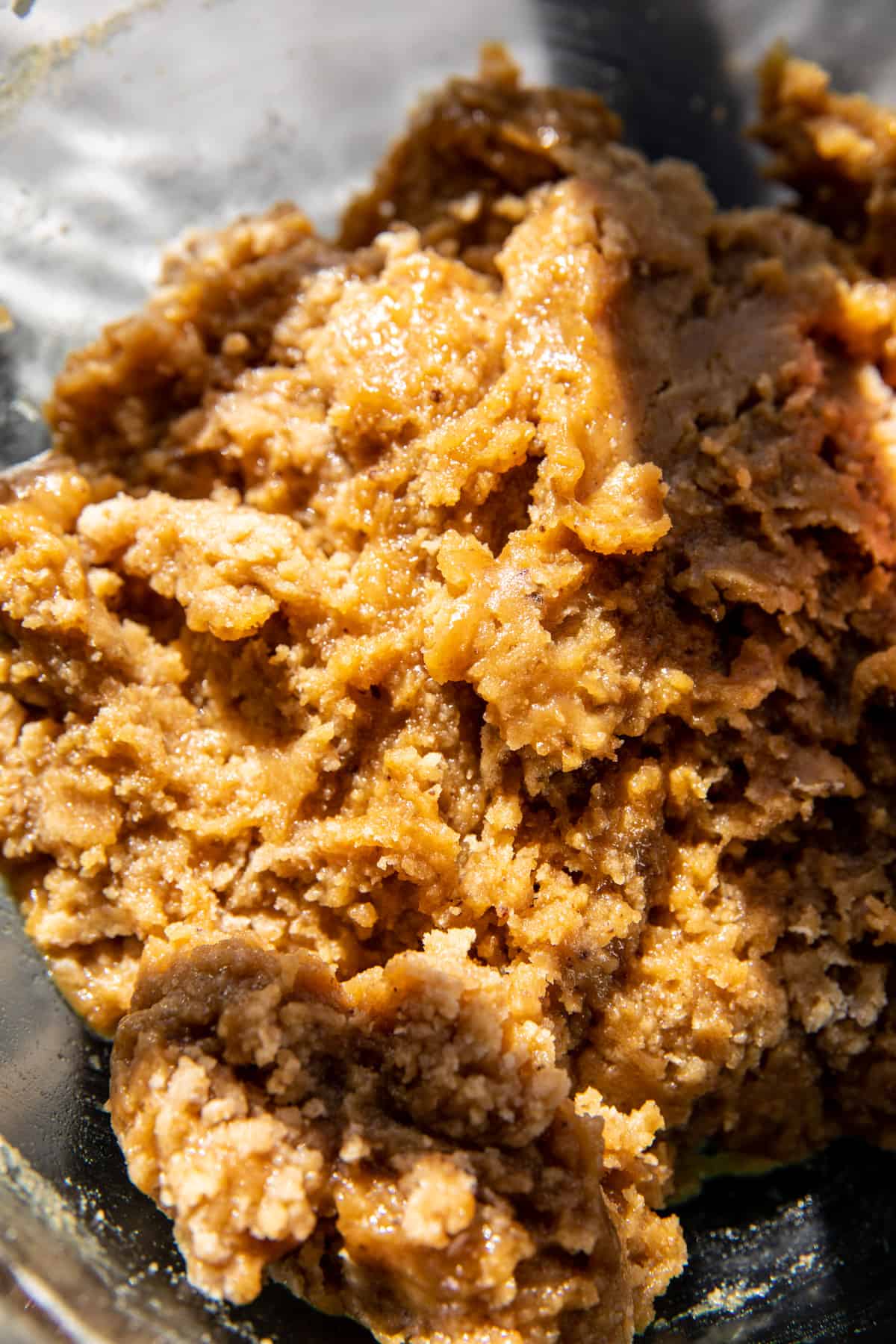 peanut buter blondie dough before baking without chocolate 