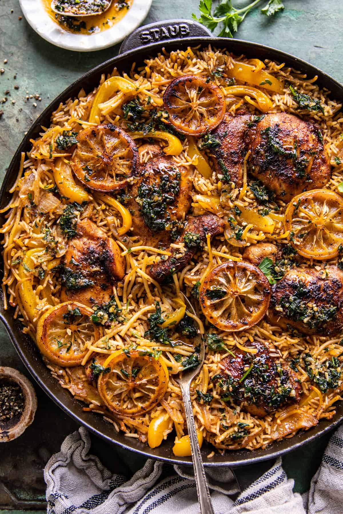 One Skillet Louisiana Style Chicken and Rice | halfbakedharvest.com