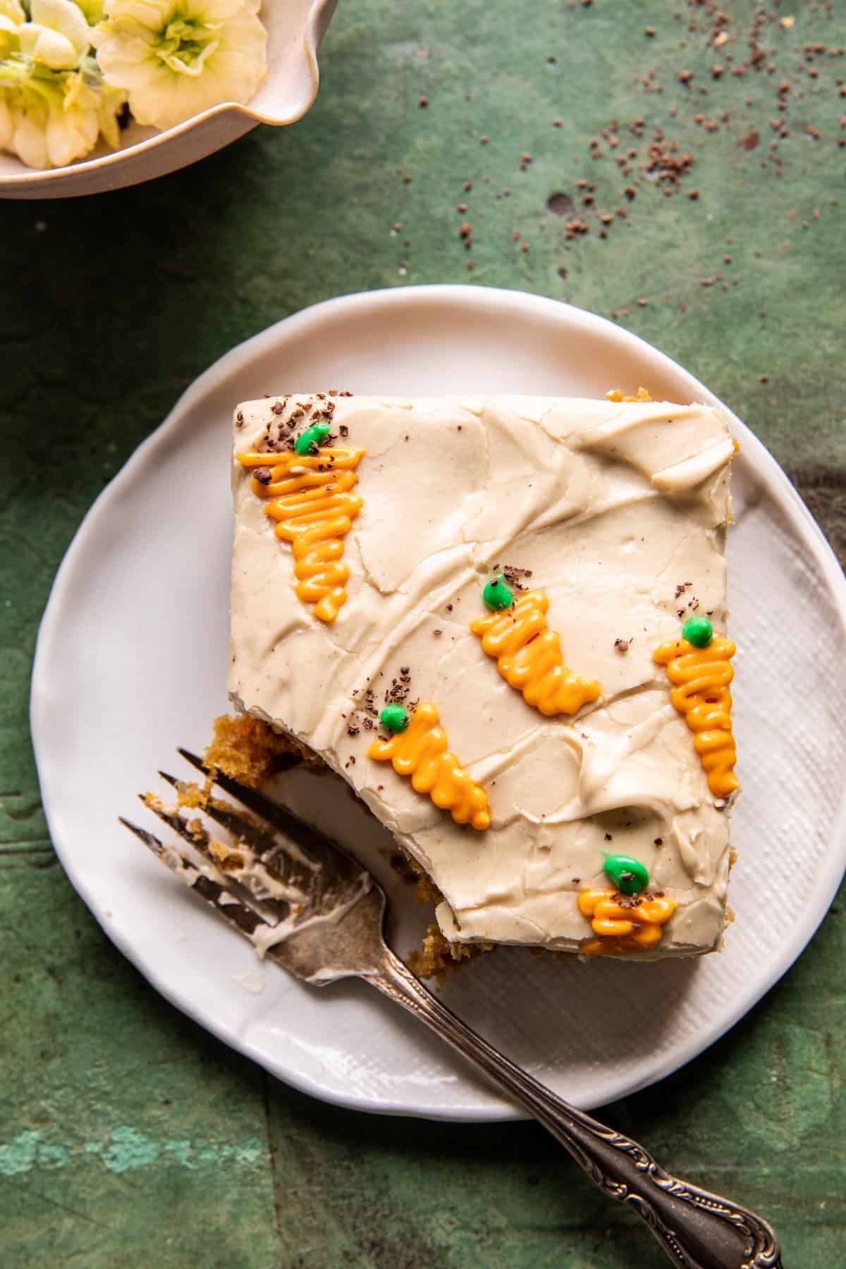 Carrot Sheet Cake with Brown Butter Cream Cheese Frosting | halfbakedbarvest.com