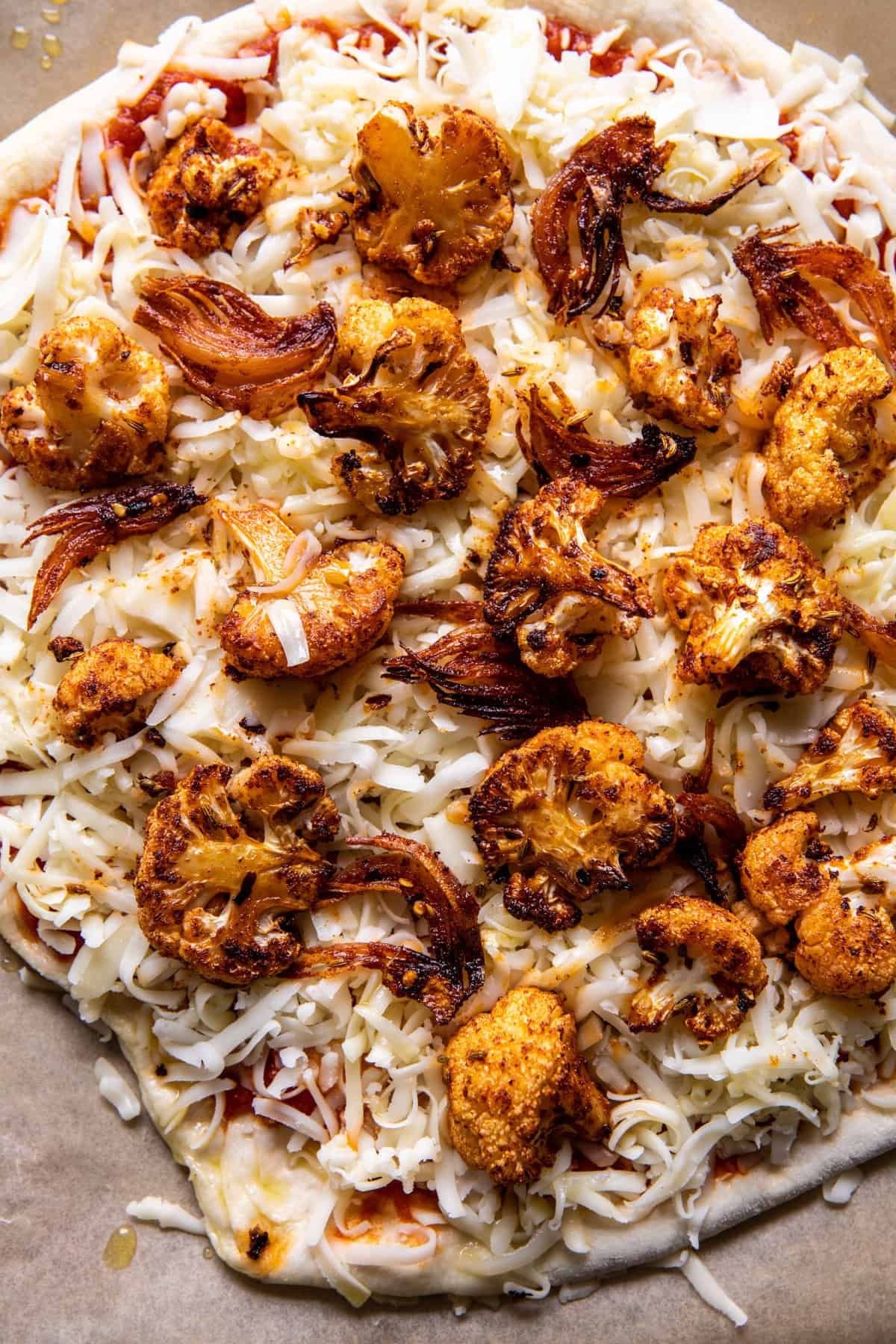 uncooked pizza before baking 