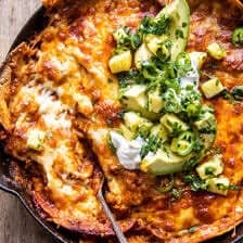 Easy Skillet Chicken Tinga Enchiladas | halfbakedharvest.com