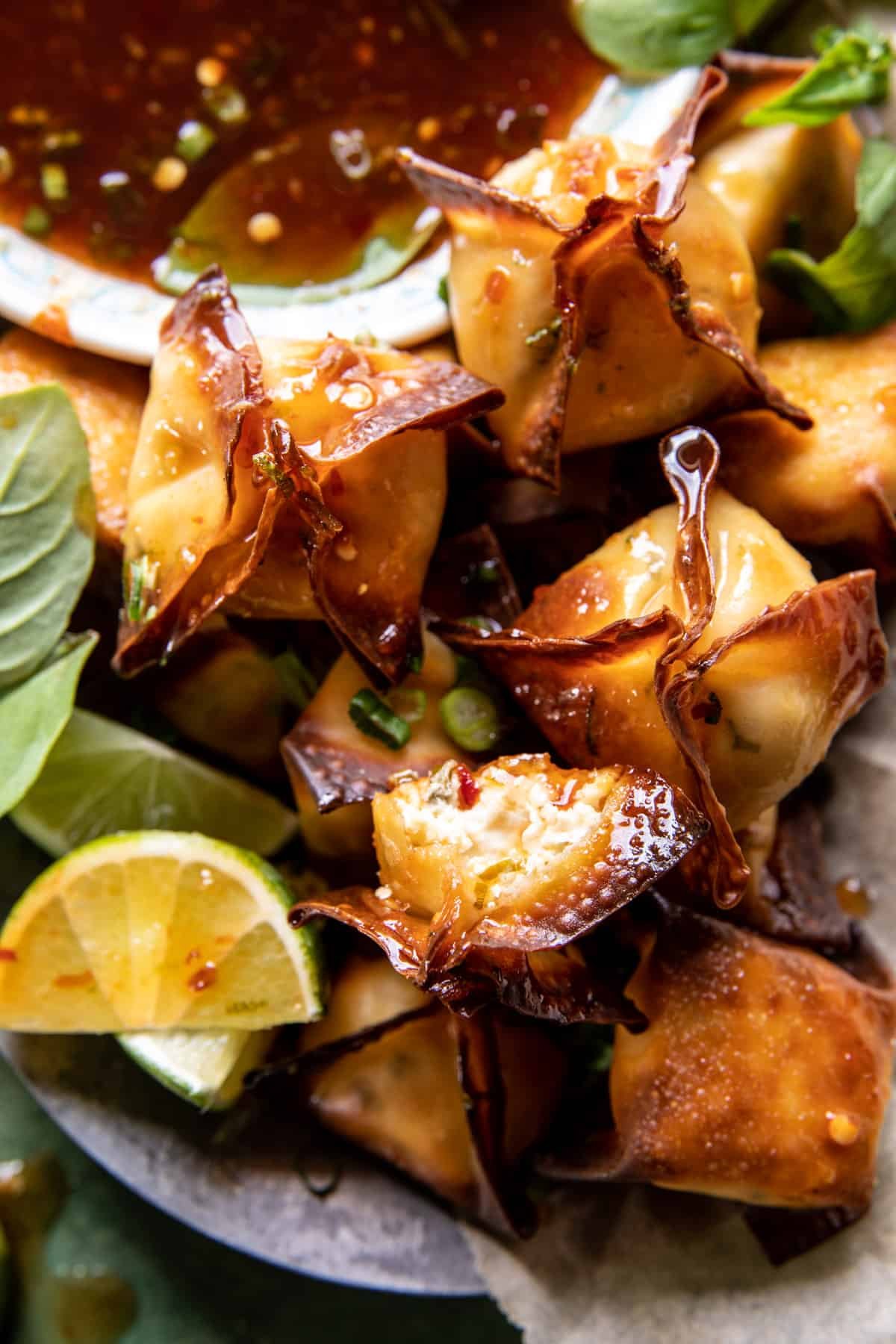 Cheese Rangoons with Sweet Ginger Chili Sauce | halfbakedharvest.com