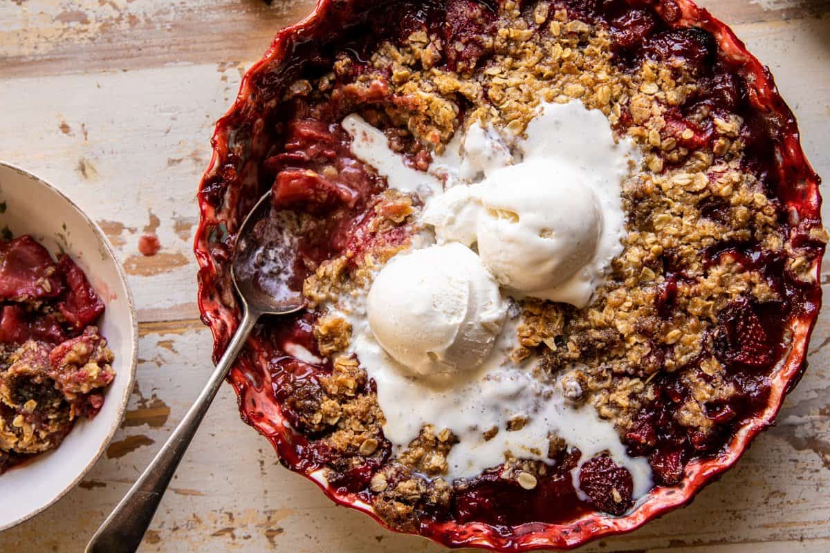 Strawberry Bourbon Crisp | halfbakedharvest.com