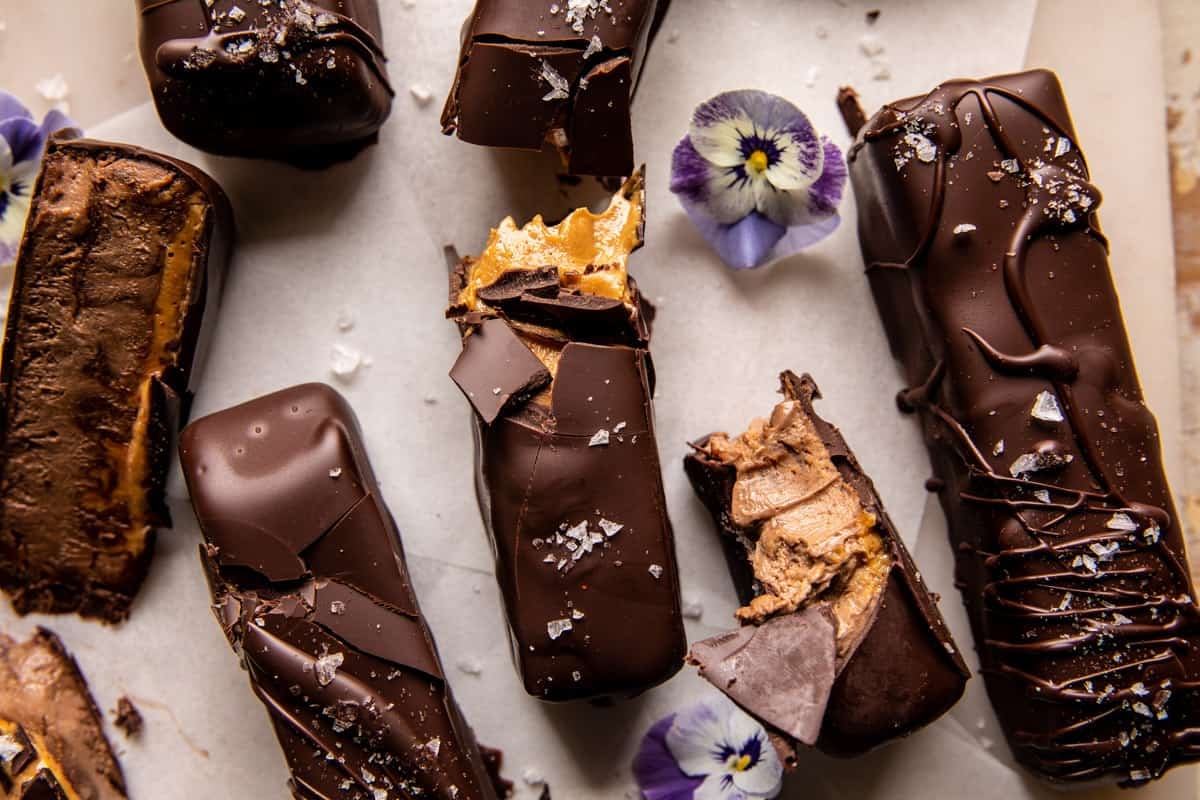 Creamy Vegan Chocolate Peanut Butter Fudge Bars | halfbakedharvest.com