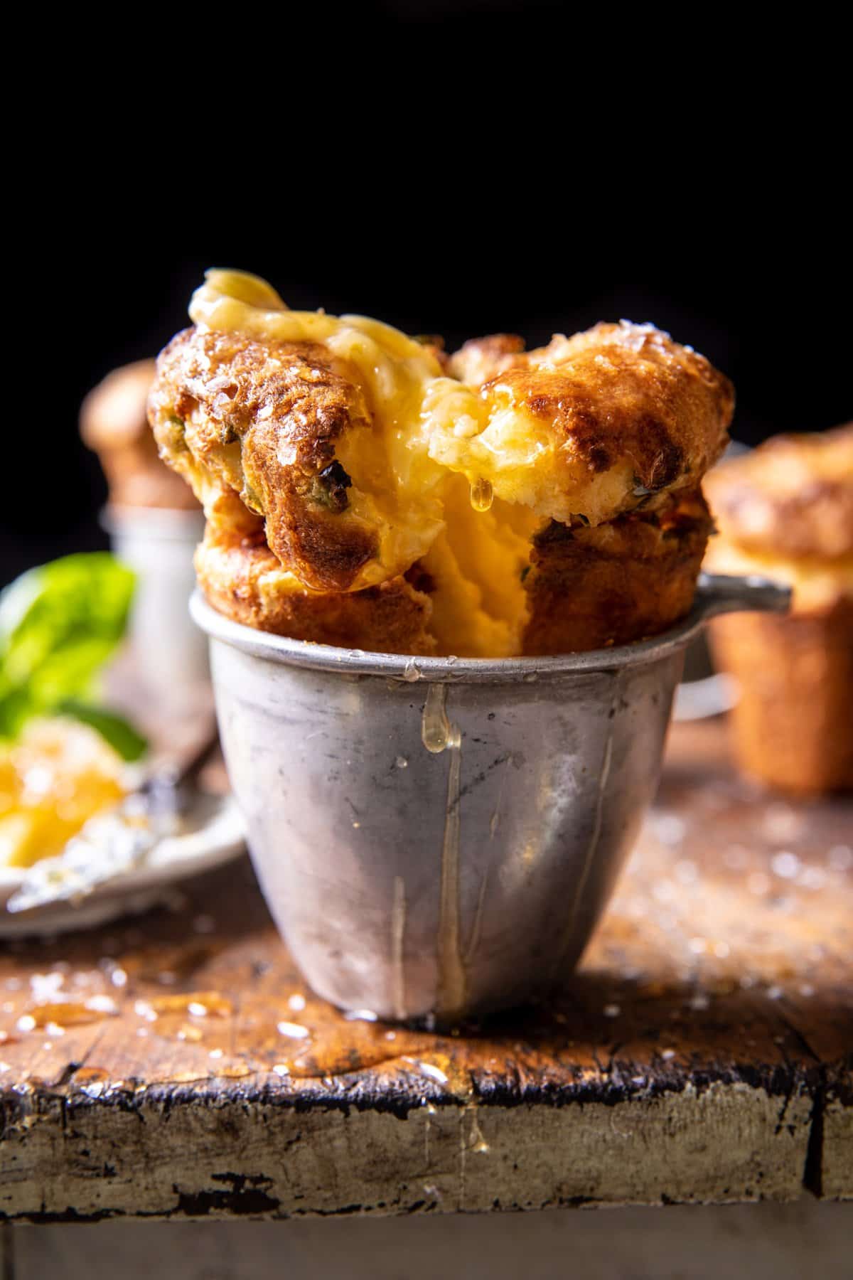 Jalapenฬo Cheddar Popovers with Honey Butter | halfbakedharvest.com