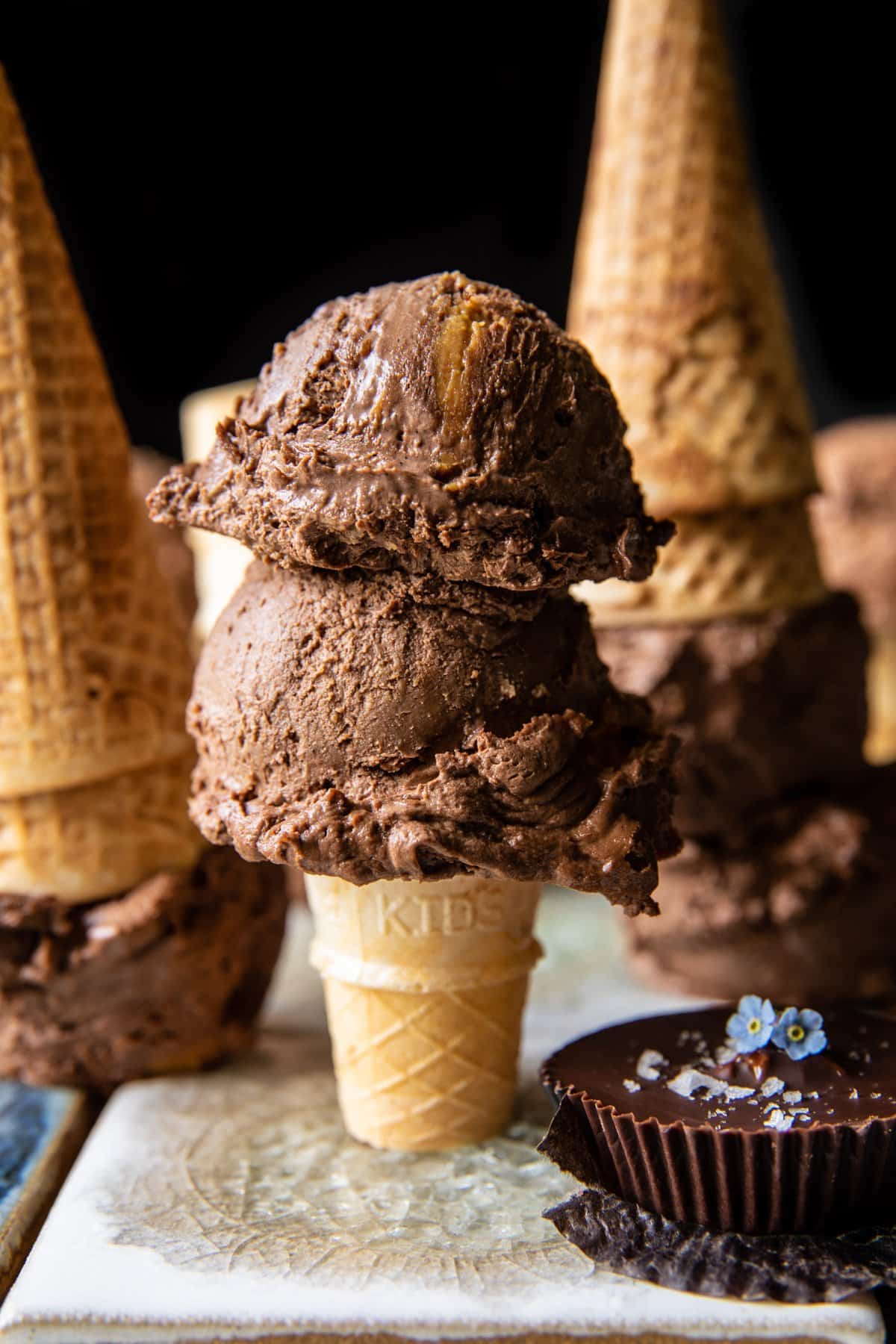 No Churn Chocolate Peanut Butter Ice Cream | halfbakedharvest.com