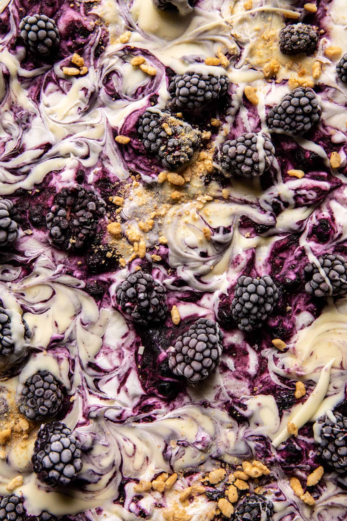6 Ingredient Frozen Blackberry Yogurt Bark | halfbakedharvest.com