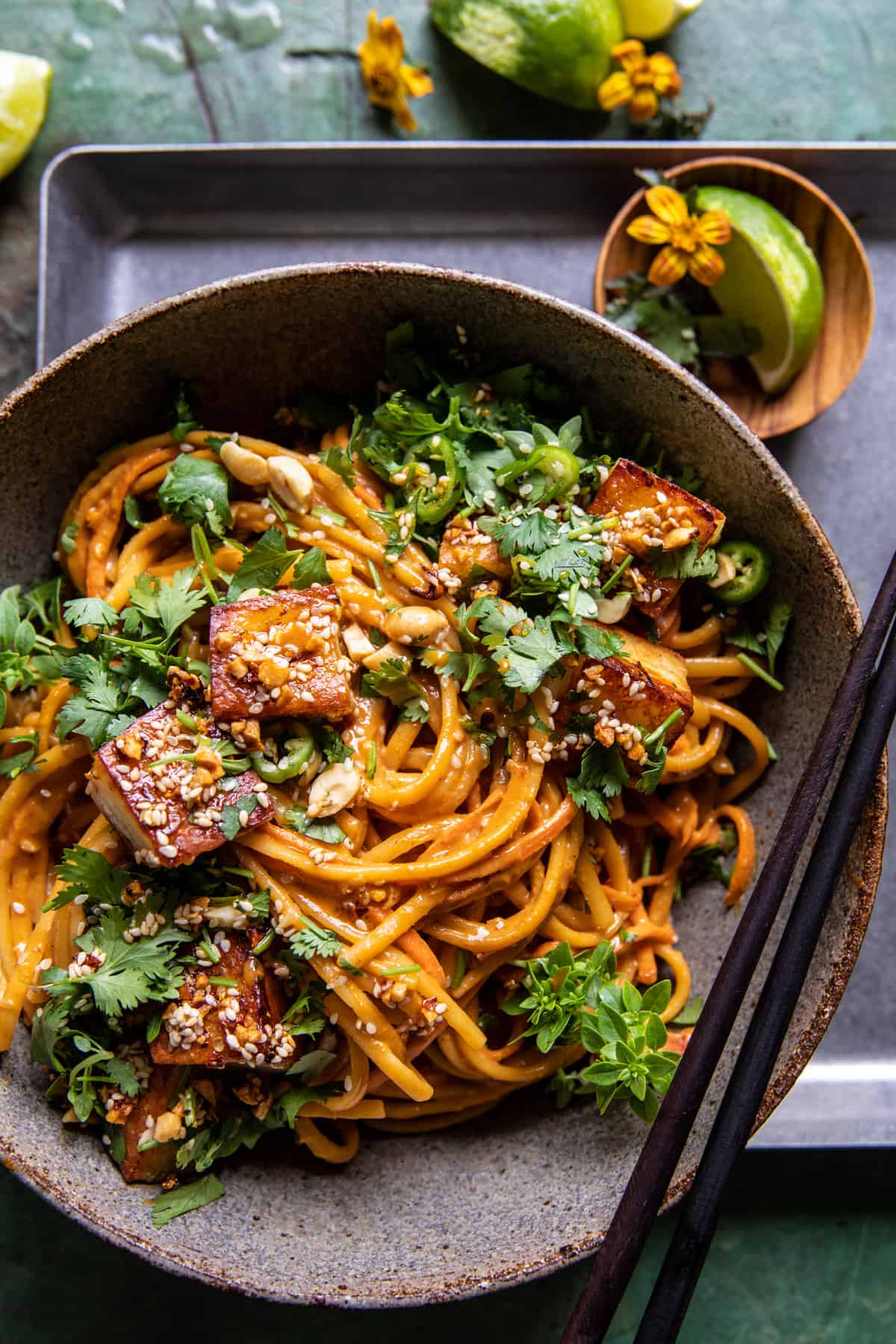 Chili Crisp Peanut Noodles with Crispy Halloumi | halfbakedharvest.com
