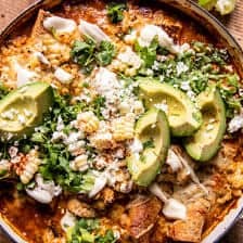One Skillet Street Corn Chicken Enchilada Bake | halfbakedharvest.com